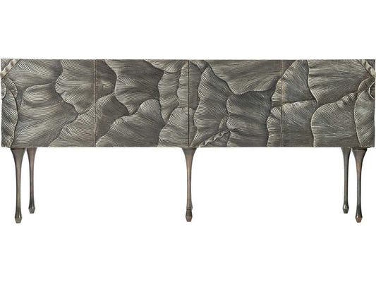 Interiors Flora Entertainment Credenza in Antique Silver with Floral Motif