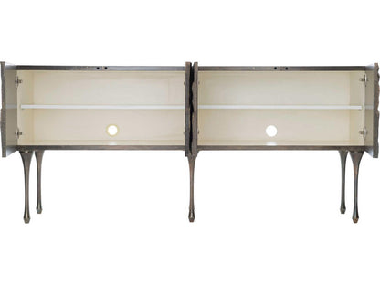 Interiors Flora Entertainment Credenza in Antique Silver with Floral Motif