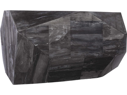 Adrian Rectangle Console Table Black Petrified Wood Organic Design