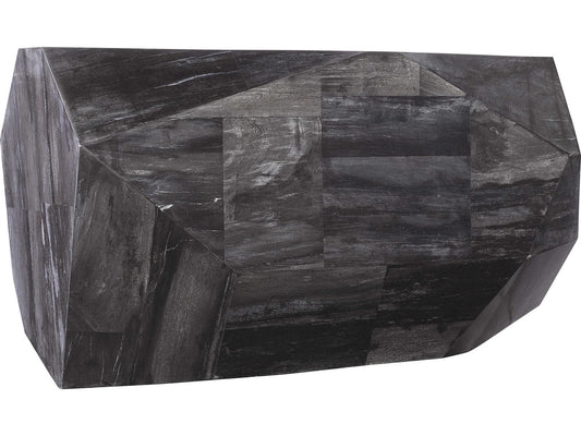 Adrian Rectangle Console Table Black Petrified Wood Organic Design