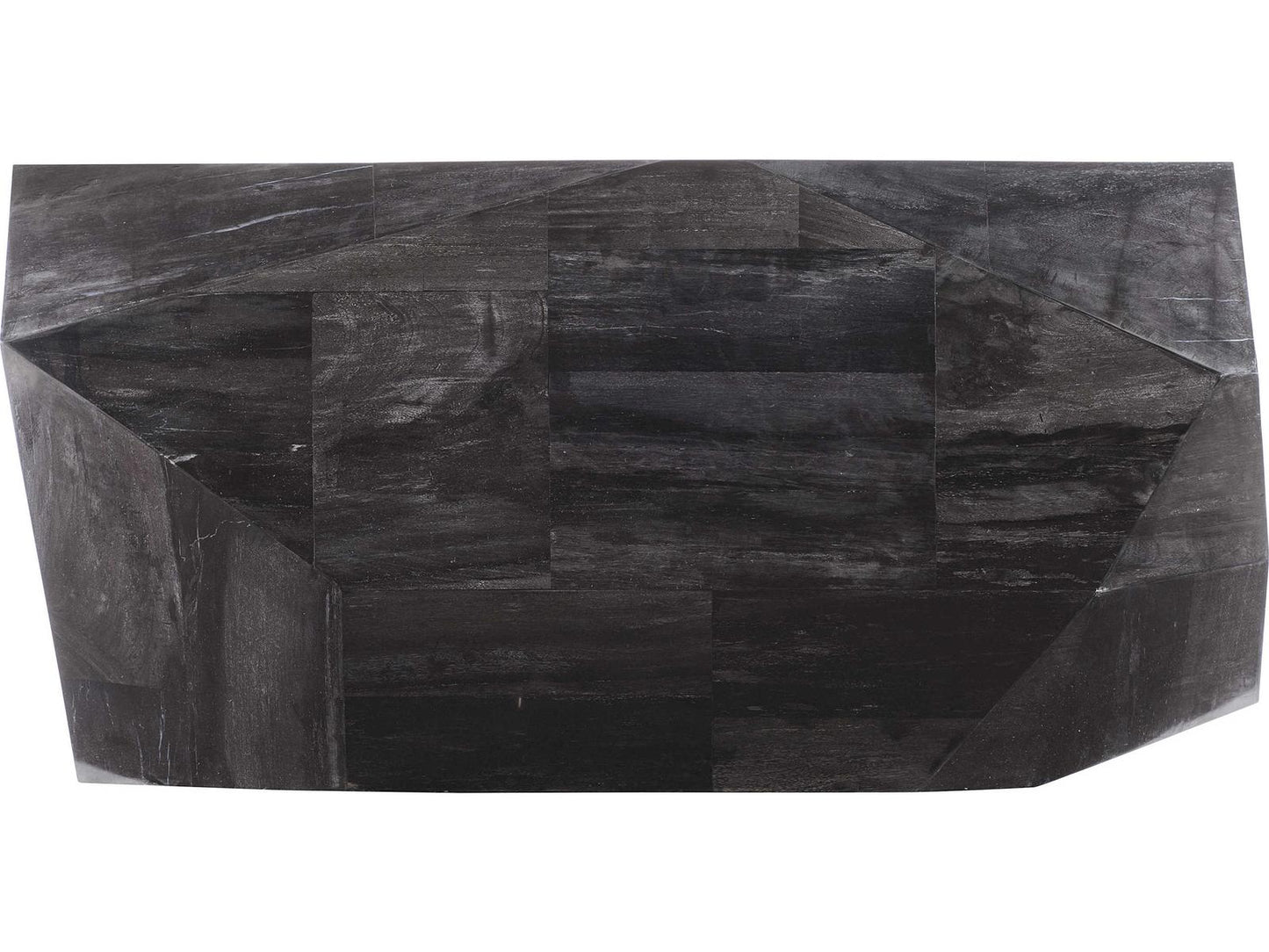 Adrian Rectangle Console Table Black Petrified Wood Organic Design