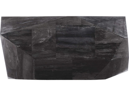 Adrian Rectangle Console Table Black Petrified Wood Organic Design