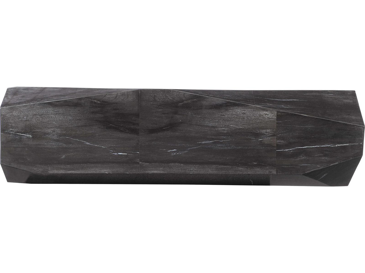 Adrian Rectangle Console Table Black Petrified Wood Organic Design