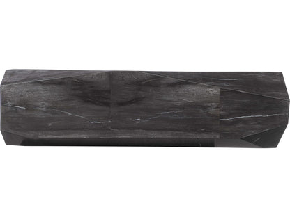 Adrian Rectangle Console Table Black Petrified Wood Organic Design
