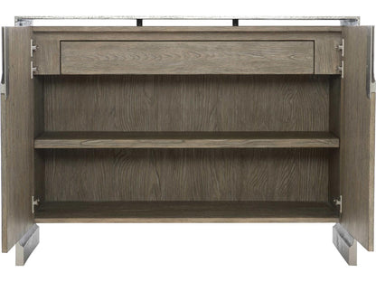 Ellis Door Chest in Tamarind and Shiny Nickel