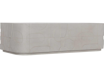 Interiors Zina Rectangular Stonecast Cocktail Table Natural Finish