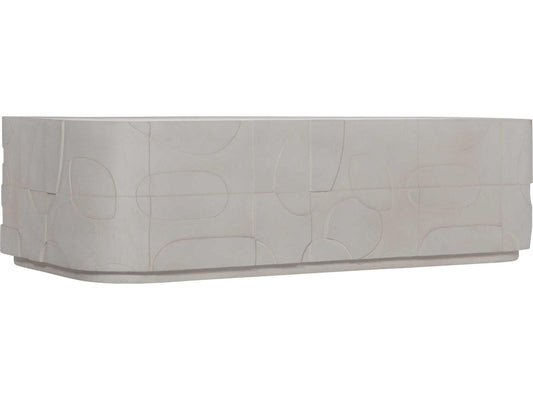 Interiors Zina Rectangular Stonecast Cocktail Table Natural Finish