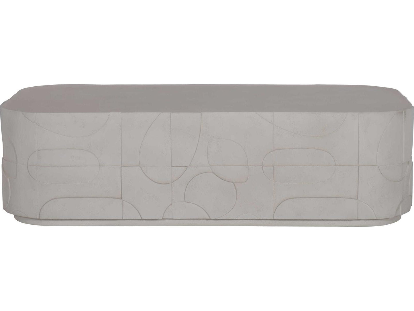 Interiors Zina Rectangular Stonecast Cocktail Table Natural Finish
