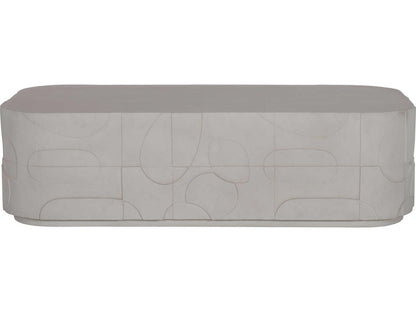 Interiors Zina Rectangular Stonecast Cocktail Table Natural Finish