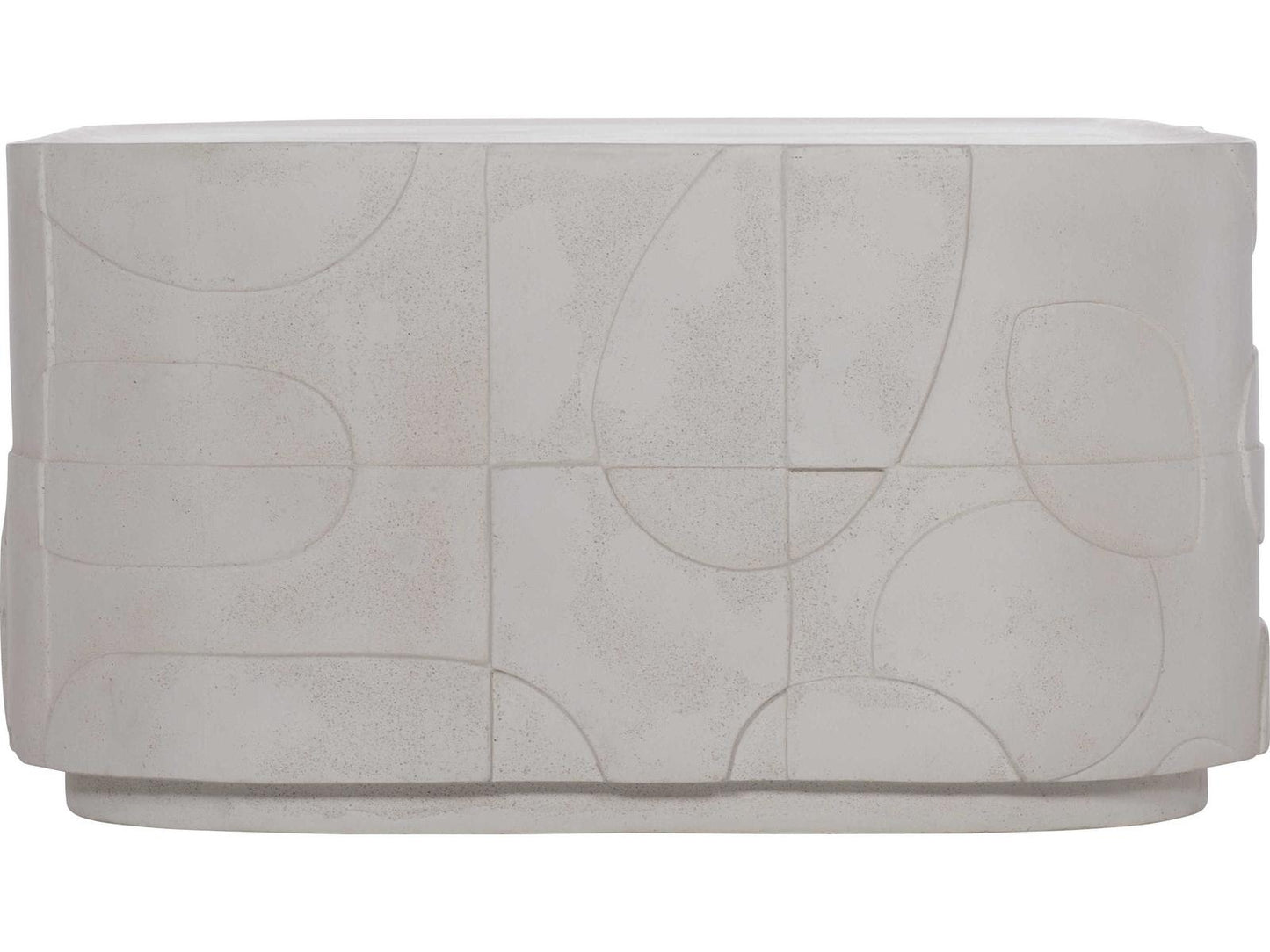 Interiors Zina Rectangular Stonecast Cocktail Table Natural Finish