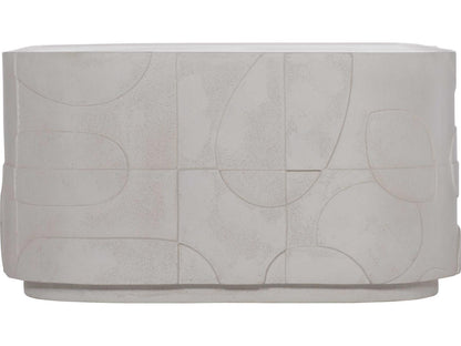 Interiors Zina Rectangular Stonecast Cocktail Table Natural Finish