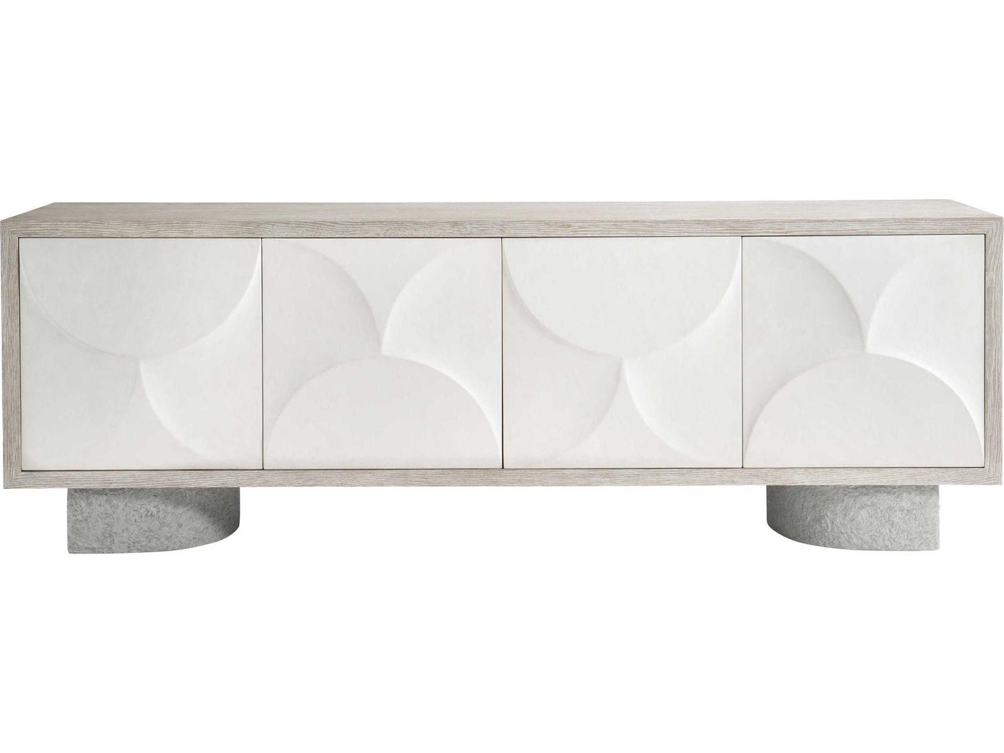 Interiors Lunula Entertainment Credenza in Flaxen and Vellum Finish