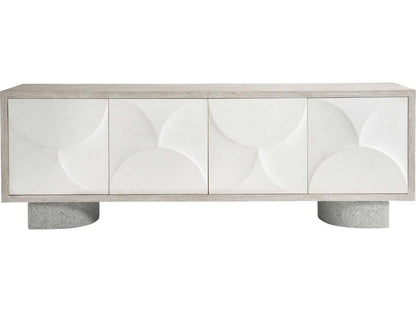 Interiors Lunula Entertainment Credenza in Flaxen and Vellum Finish