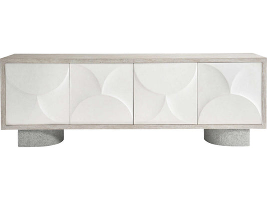 Interiors Lunula Entertainment Credenza in Flaxen and Vellum Finish