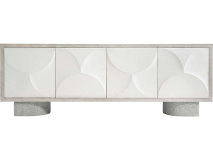Interiors Lunula Entertainment Credenza in Flaxen and Vellum Finish