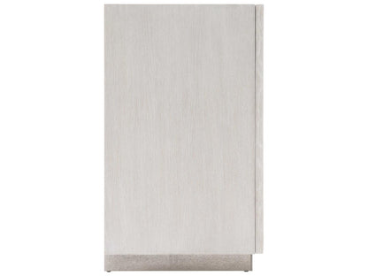 Solaria Entertainment Credenza Weathered Bone Shiny Nickel