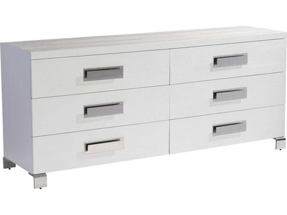 Coro 6-Drawer Dresser in Azucar Finish with Stainless Steel Accents
