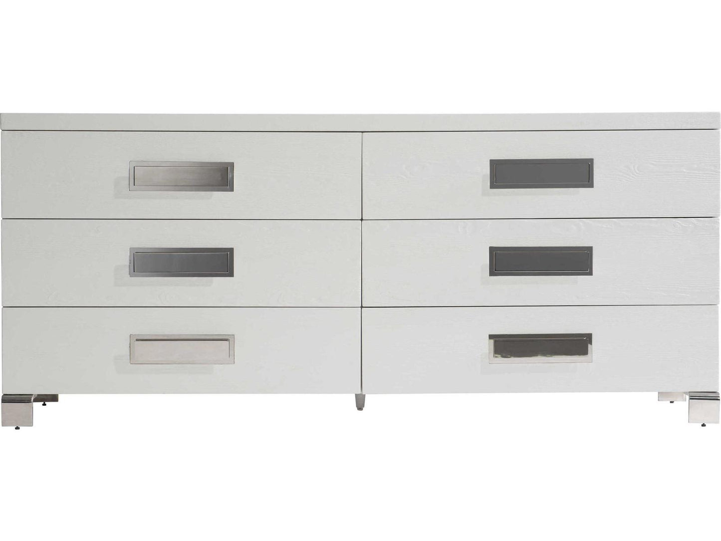 Coro 6-Drawer Dresser in Azucar Finish with Stainless Steel Accents