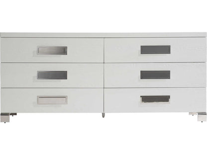 Coro 6-Drawer Dresser in Azucar Finish with Stainless Steel Accents