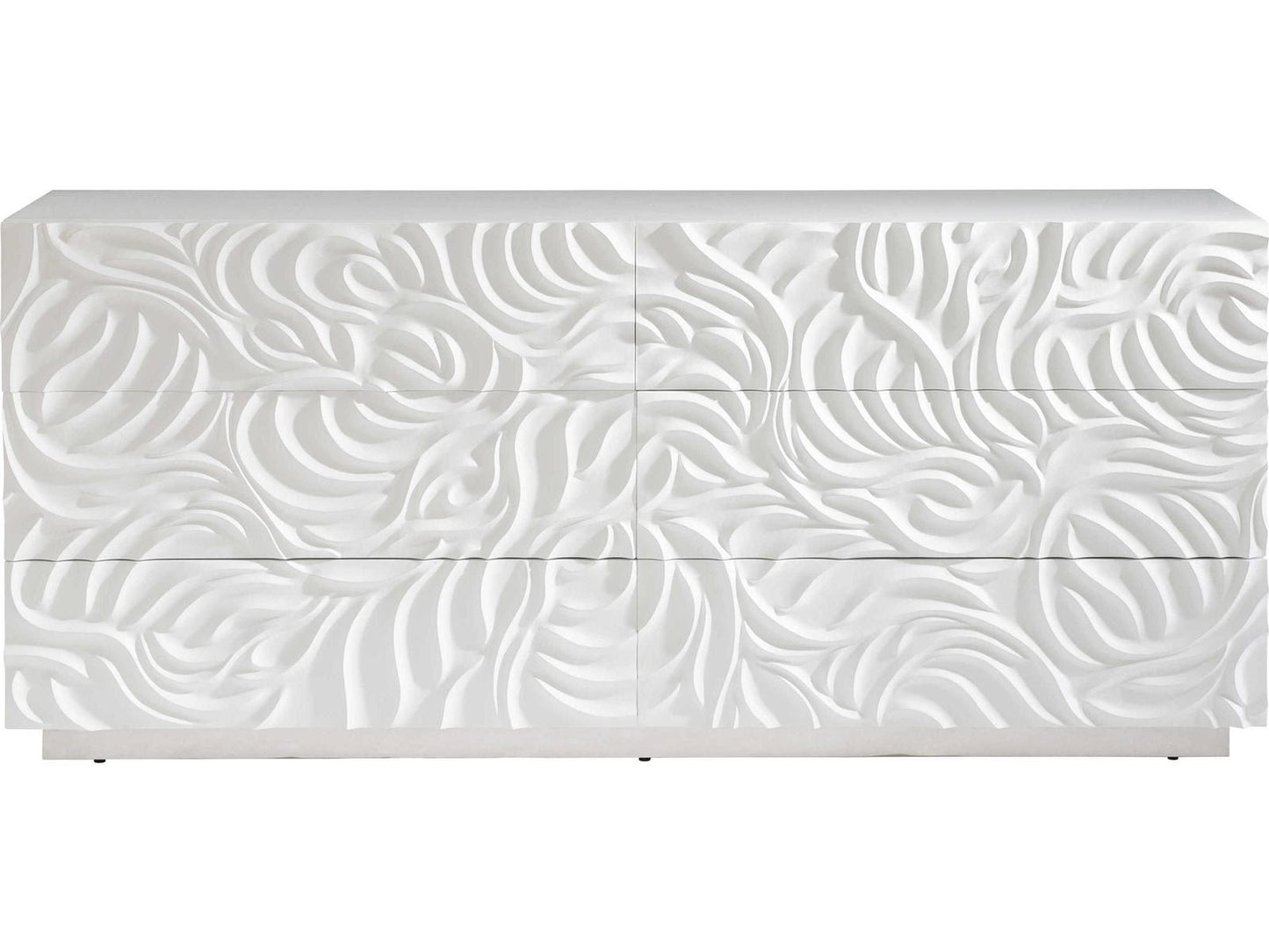 Alia 6-Drawer Dresser in White Plaster Finish