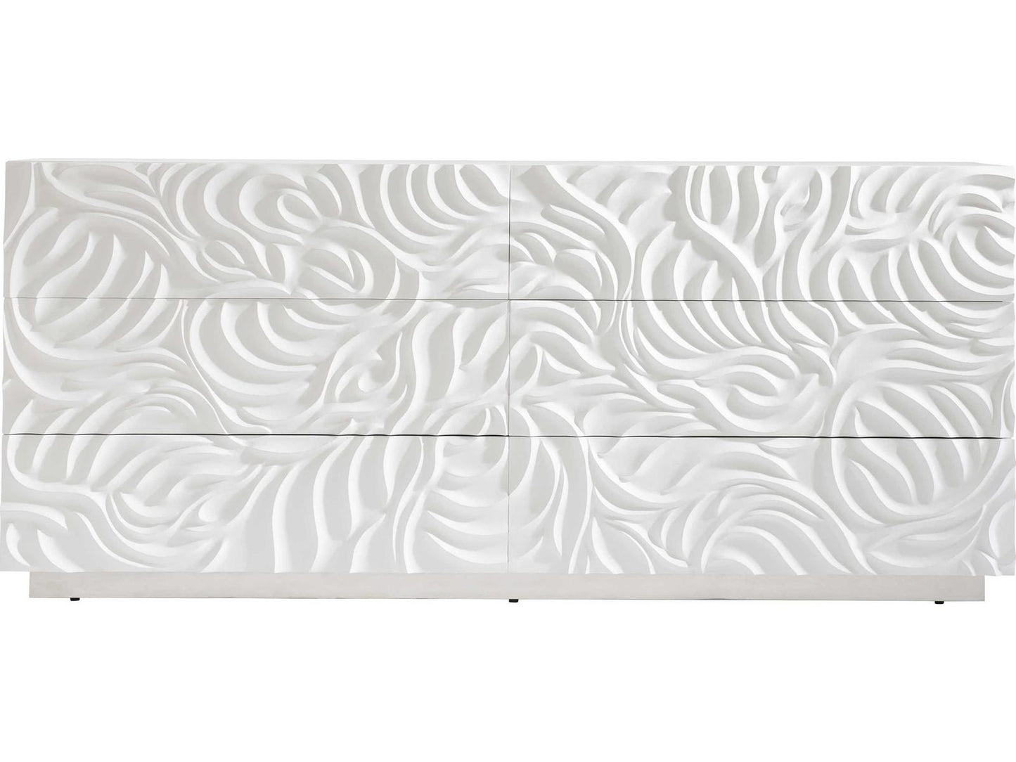 Alia 6-Drawer Dresser in White Plaster Finish