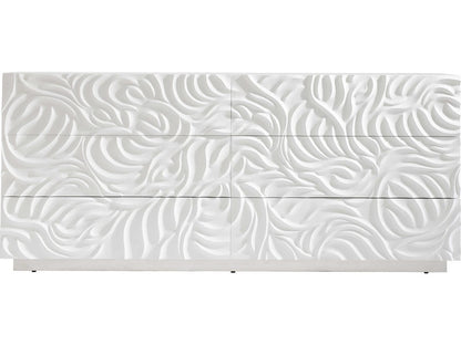Alia 6-Drawer Dresser in White Plaster Finish