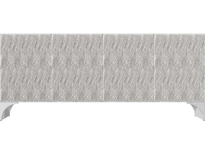 Stratum Entertainment Credenza Fossil Faux Stone and Polished Nickel