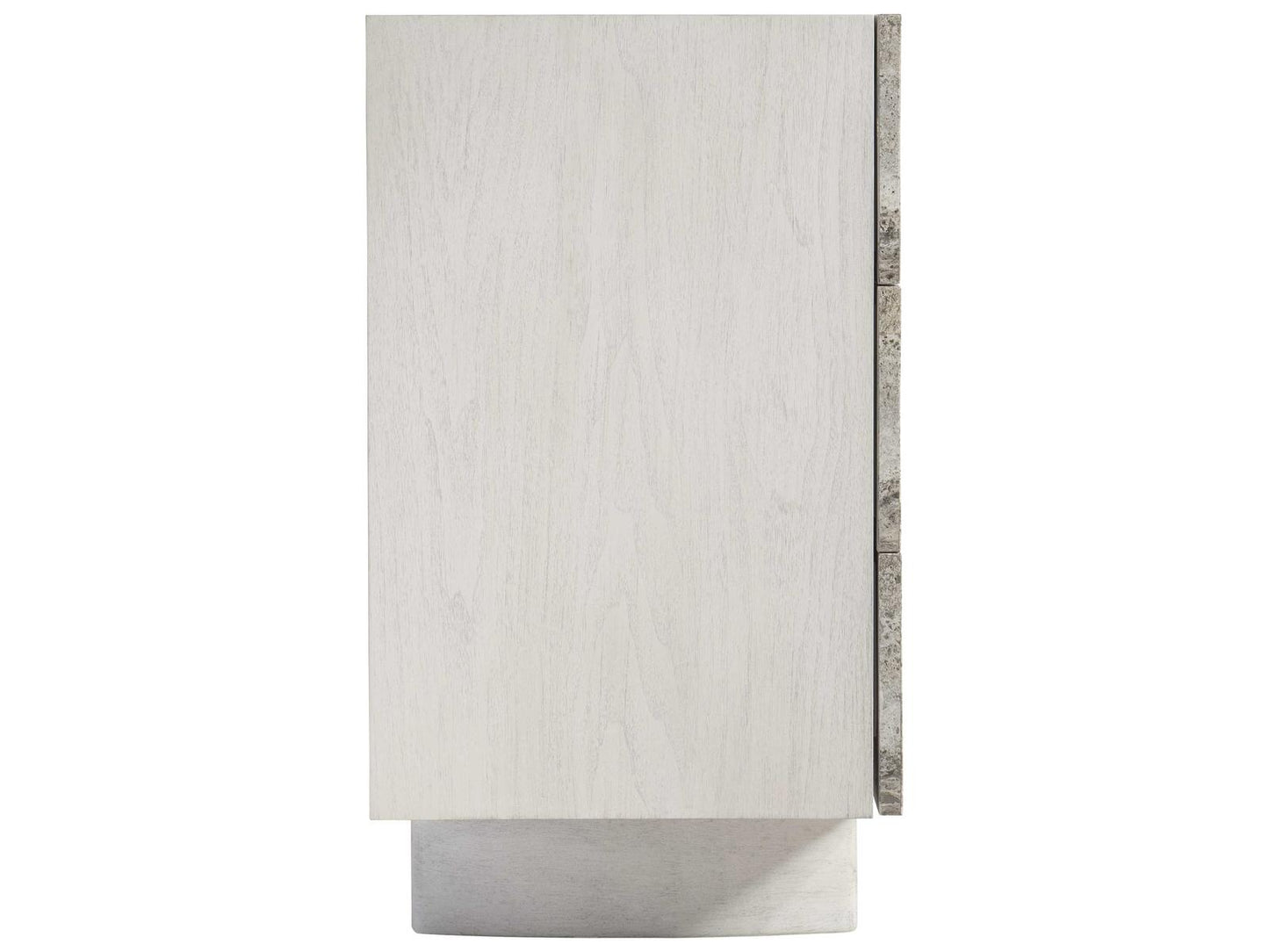 Sereno Walnut Wood and Silver Travertine Modern Buffet