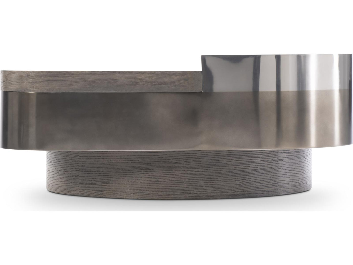 Jacopo Square Coffee Table in Kona Wood and Bronze Metal