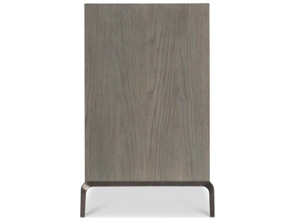 Elysia 74-Inch Three-Door Buffet with Roman Frieze Design in Weathered Greige and Dark Bronze