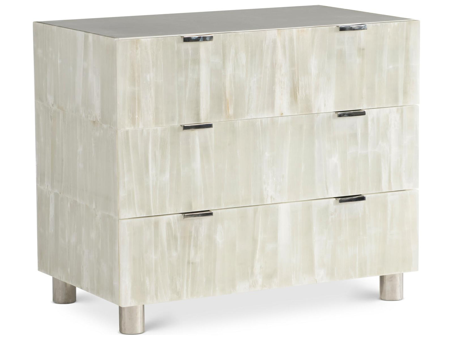 Salka 3-Drawer Nightstand with Selenite Accents and USB Charging
