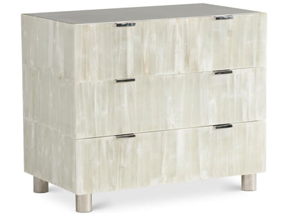 Salka 3-Drawer Nightstand with Selenite Accents and USB Charging