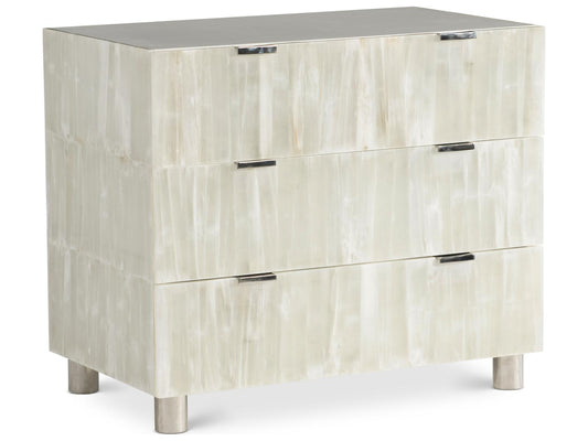 Salka 3-Drawer Nightstand with Selenite Accents and USB Charging