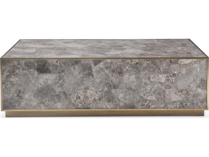 Interiors Tildon Rectangle Coffee Table in Aged Brass and Smoky Quartz