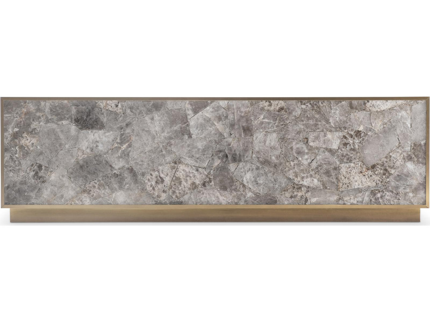 Interiors Tildon Rectangle Coffee Table in Aged Brass and Smoky Quartz