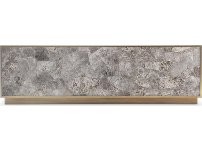 Interiors Tildon Rectangle Coffee Table in Aged Brass and Smoky Quartz