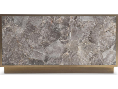 Interiors Tildon Rectangle Coffee Table in Aged Brass and Smoky Quartz