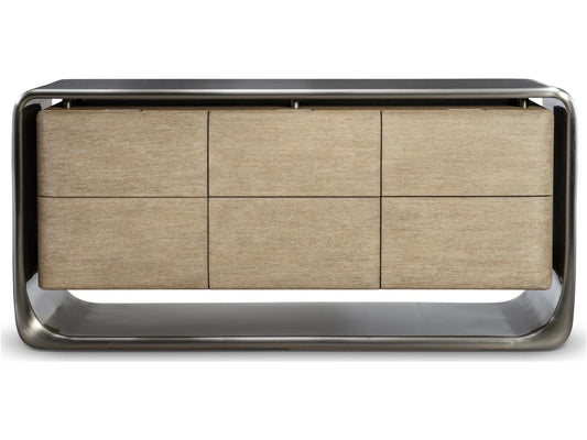 Lomond 6-Drawer Dresser in Tarnished Nickel and Trevin