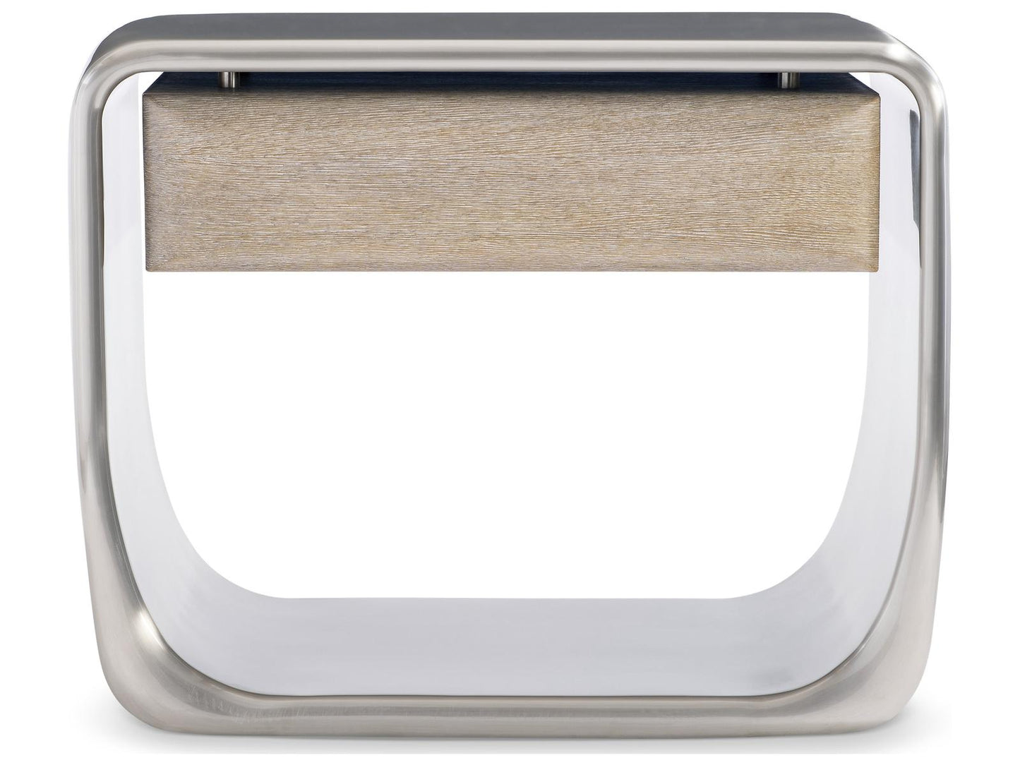 Lomond Single Drawer Nightstand with Tarnished Nickel and Trevin Finish