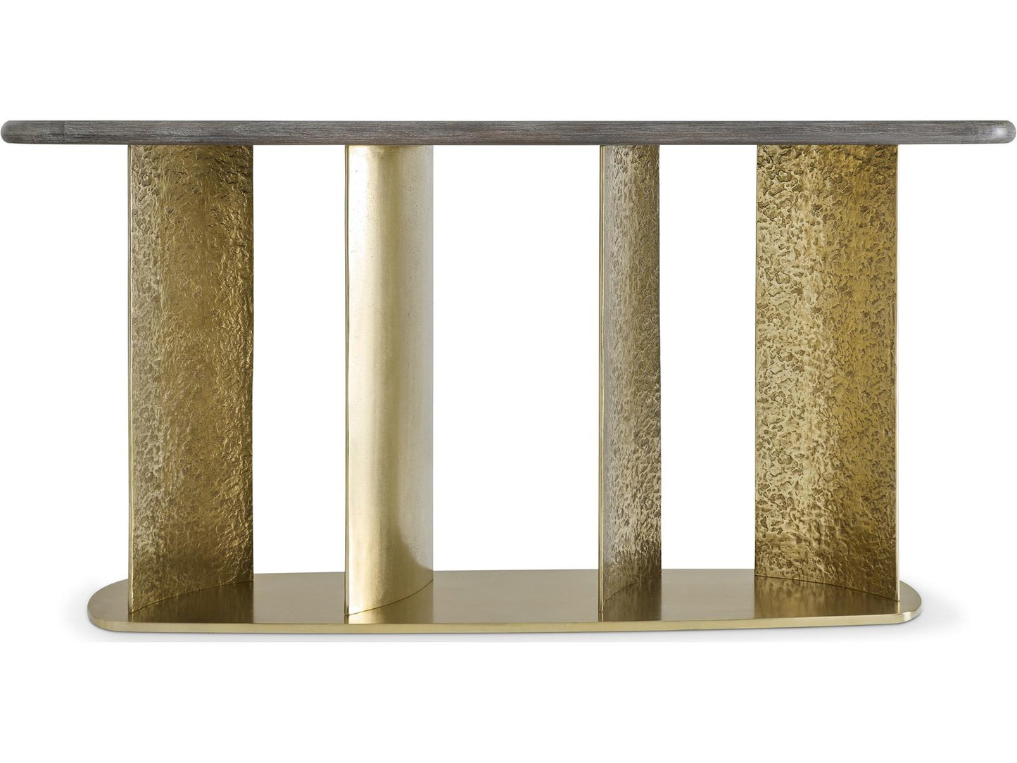 Interiors Trost Console Table in Mahogany and Dorado Gold