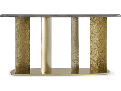 Interiors Trost Console Table in Mahogany and Dorado Gold
