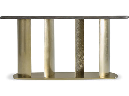 Interiors Trost Console Table in Mahogany and Dorado Gold