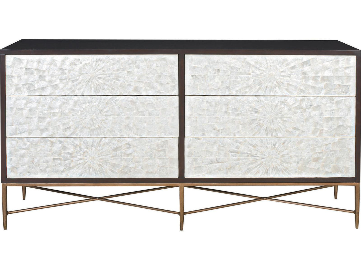 Adagio 6-Drawer Dresser in Espresso with Capiz Shell Fronts