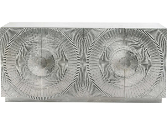 Interiors Barcelona 72-Inch Entertainment Credenza in German Silver