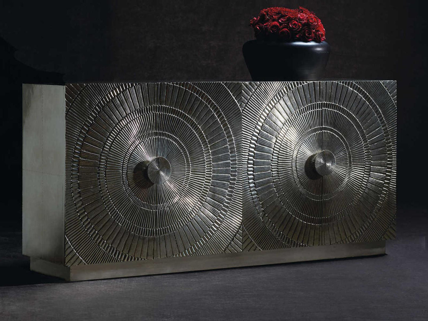 Interiors Barcelona 72-Inch Entertainment Credenza in German Silver