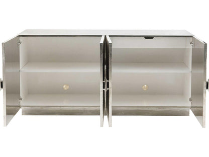 Interiors Barcelona 72-Inch Entertainment Credenza in German Silver