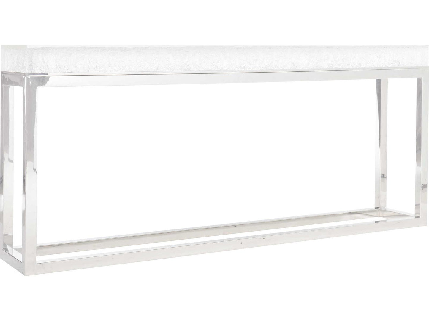 Arctic Console Table with Acrylic Top and Stainless Steel Base