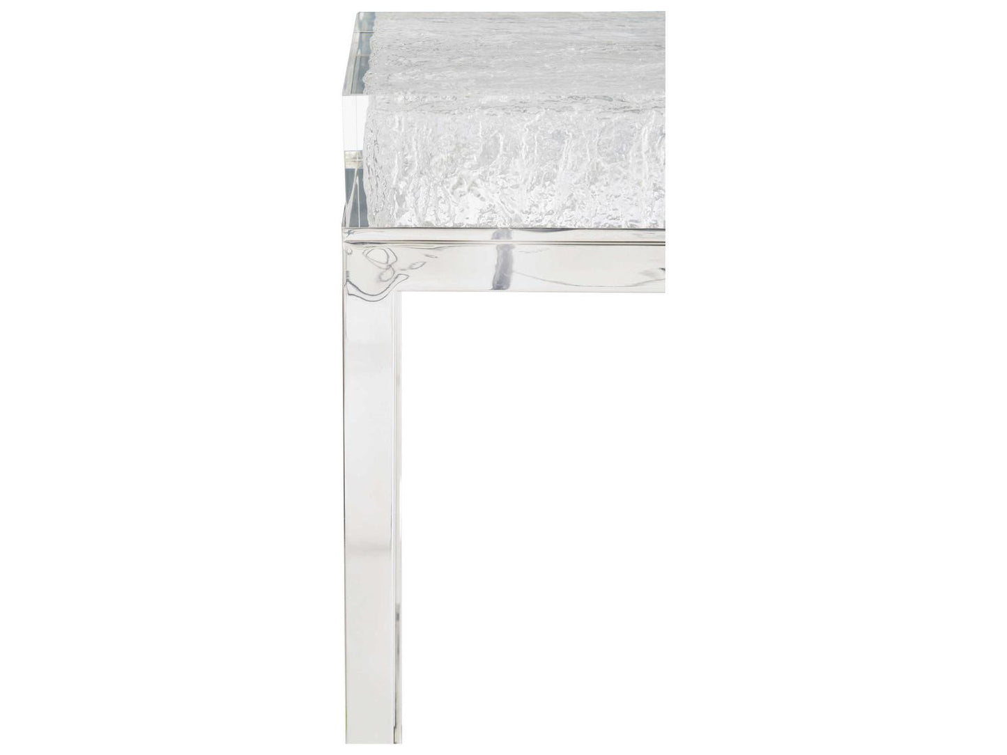 Arctic Console Table with Acrylic Top and Stainless Steel Base