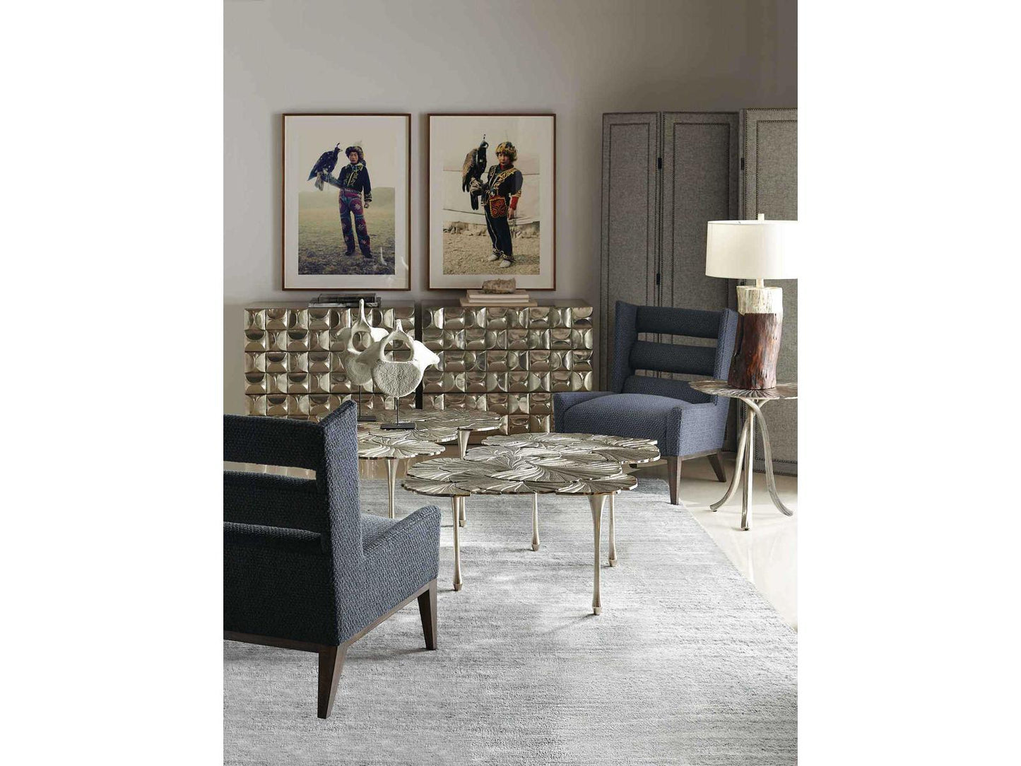 Annabella Rectangular Metal Cocktail Table in Satin Nickel