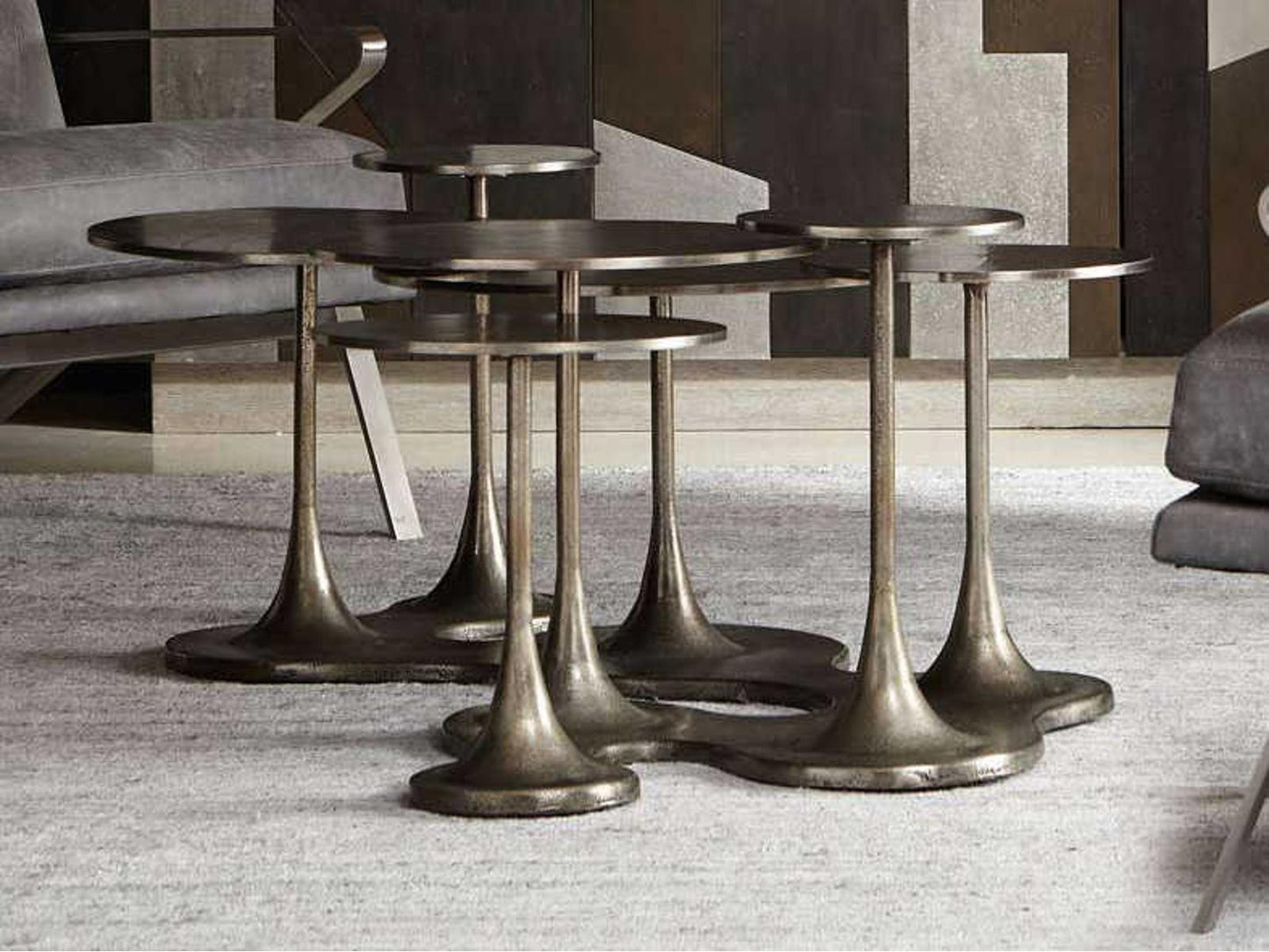 Circlet Organic Shape Cocktail Table in Graphite